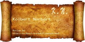 Kolbert Norbert névjegykártya